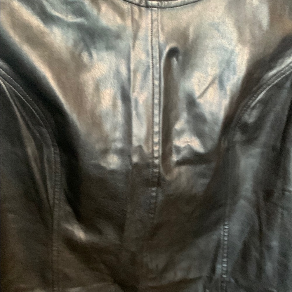 Vince Camuto Black Leather Top - Picture 2 of 8